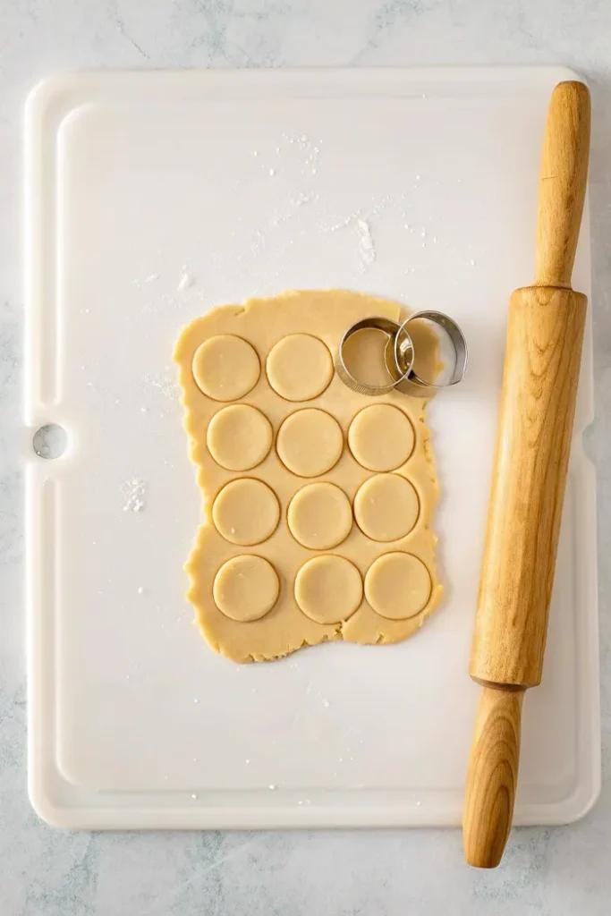 dough with circles cut out