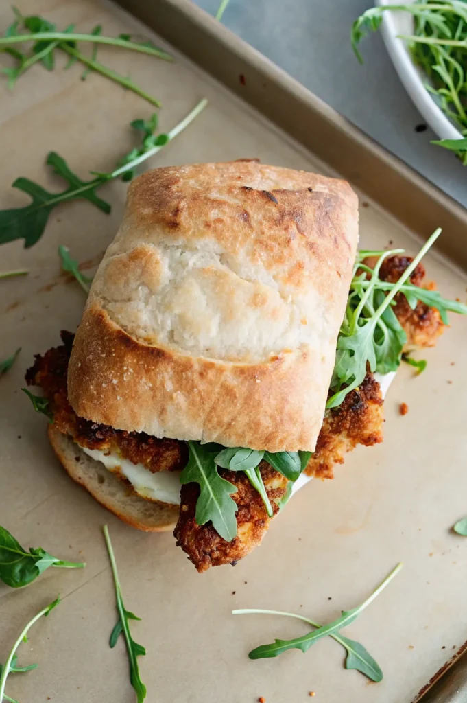 A finished chicken cutlet sandwich