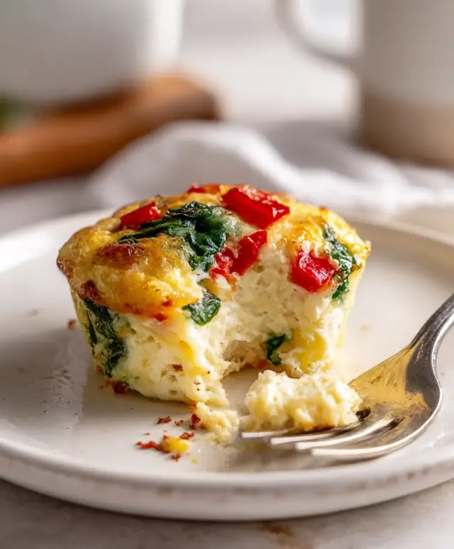 Egg white bite with a bite taken out